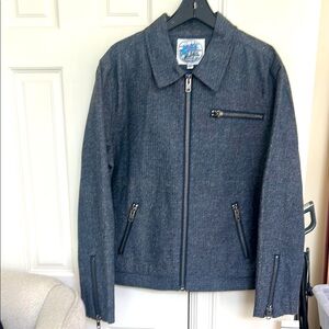 7 For All Mankind Dark Gray Blue Waist Jacket